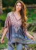 Embellished V-neck Poncho - Classic Patterns